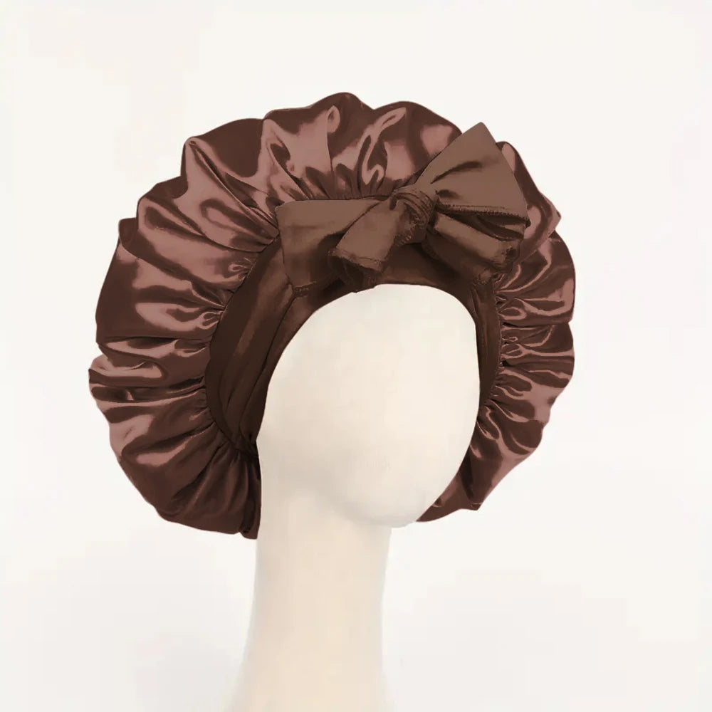 Satin Bonnet Silk Bonnet Adjustable Bonne for Sleeping Hair Bonnet with Tie Band Bonnets for Women Men